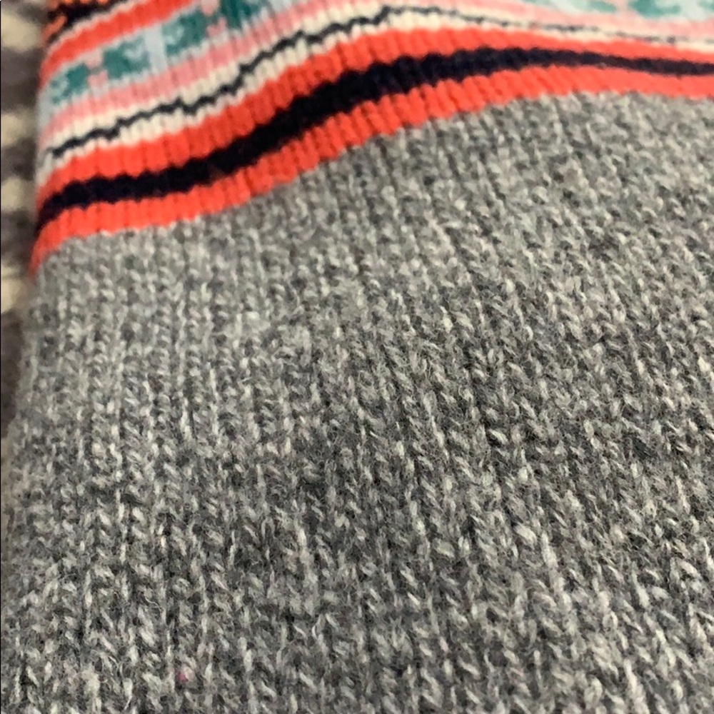 J. Crew Chunky Gray with Orange Sweater - Picture 8 of 9